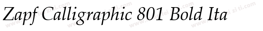 Zapf Calligraphic 801 Bold Italic BT字体转换